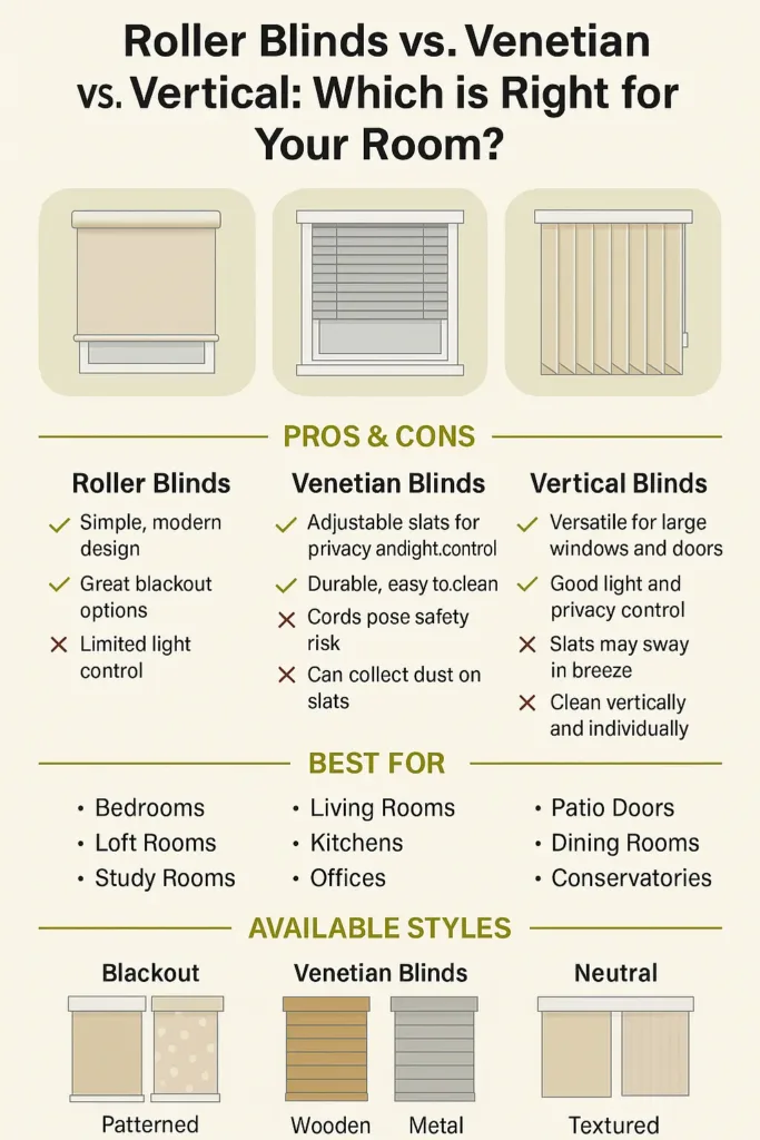 Roller Blinds vs Venetian vs Vertical_ Which Is Right for Your Room