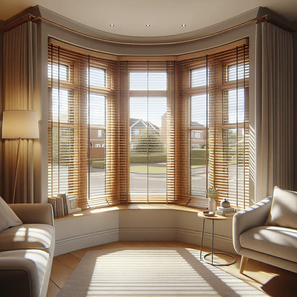 Timber venetian blinds, slats, cords.