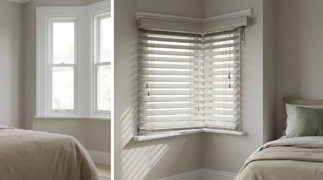 Faux wood venetian slat detail.